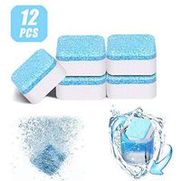 12 Pieces Solid Washing Machine Cleaner Effervescent Tablet Washer Cleaner Deep Cleaning Remover with Triple Decontamination for Bath Room Kitchen by Lechay
