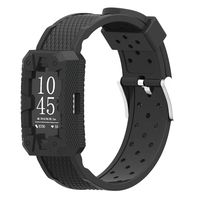 IMPAWFAN Silicone Watch Bands for Fitbit Charge 2, Adjustable Sport Replacement Wristbands with Air Holes, Waterproof Protective Case with Strap, Bracelet Band for Charge 2, Men and Women-Black