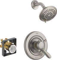 Delta Faucet Lahara 17 Series Dual-Function Shower Trim Kit with 5-Spray Touch-Clean Shower Head, Stainless T17238-SS (Valve Included)