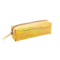 ANJUNIE Colorful Stationery Pen Pencil Case Cosmetic Bag Travel Makeup Bag High Capacity(Gold,One Size)