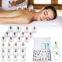 Massage Vacuum Cup, 24pcs Cups Chinese Vacuum Cupping Set Massage Therapy Suction Acupuncture for Back Neck Muscles for Relief Pain Injury Recovery Toning Beauty Care