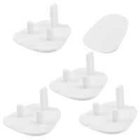 uxcell Home White Plastic 3 Flat Pin Safety Socket Covers Cap 5 Pcs