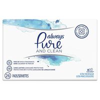 Always Pure & Clean, Ultra Thin Feminine Pads for Women, Regular Absorbency, with Wings, Unscented, 26 Count- Pack of 3 (78 Count Total)