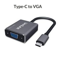 Unnlink USB-C to VGA Adapter Type C(Thunderbolt 3 Compatible) to VGA FHD 1080P@60Hz with Aluminium Case Compatible with MacBook/MacBook Pro/Surface Book 2
