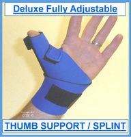Prolineonline Deluxe Fully Adjustable Thumb Support/Splint, Blue