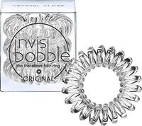 invisibobble Original Traceless Spiral Hair Ties with Strong Grip, Non-Soaking, Hair Accessories for Women - Crystal Clear (Pack of 3)