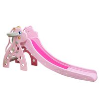 Shmei US Fast Shippment Children Slide Basketball Frame Climbing Stairs,Indoor Outdoor Playground Combination Small Thickened Long Slide