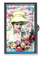 Lovely Young Victorian Woman with Roses Decorative Pill Box