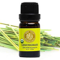 Organic Lemongrass Essential Oil, 100% Pure Non-GMO USDA Certified Organic Cymbopogon Flexuosus - 10ml undiluted | Boost Circulation, Pain Relief, Skin Health