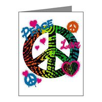 Note Card Peace Love Rainbow Peace Symbol
