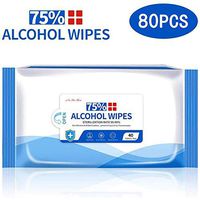 (2Packs, 80 Wipes) Cleansing Wipes 75% Alcohol Wipes Soft Large Wet Wipes for Hand, Tourism, Home House, Restaurant, Hotel, Car, Office All Purpose Cleaning