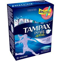 TAMPAX Pearl Active Lites Motionfit Protection, Unscented, 18 Tampons (Pack of 4) (Packaging May Vary)