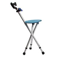 CHAONAO Walking Stick Stool Chair Folding Portable Massage Walking Cane Seat with LED Light for Walk Fishing Climbing,Blue