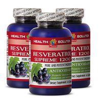 Resveratrol grapeseed Extract - RESVERATROL Supreme 1200MG - Improve Skin Appearance (3 Bottles)