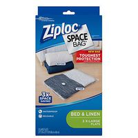Ziploc Flat Space Bags, For Organization and Storage, Reusable, Waterproof Bag, Pack of 2 (XL)