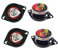 4) New BOSS CH3220 3.5" 2-Way 280W Car Audio Coaxial Speakers Red Stereo 4 Ohm