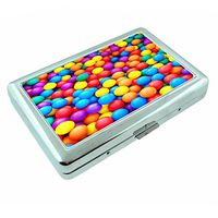 Colorful Balls Em1 Hip Silver Cigarette Case Id Holder Metal Wallet 4" X 2.75" RFID Protection