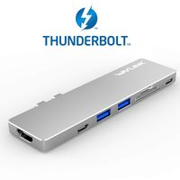 Thunderbolt 3 USB-C Mini Dock,Wavlink Type-C 7in1 Multi-Port Hub for MacBook Pro 2016/2017/2018/2019,Upper USB-C Port Support 4K@60Hz and 100W PD with 3USB 3.0 Ports and HDMI 4K@30Hz,SD/TF Card Reader