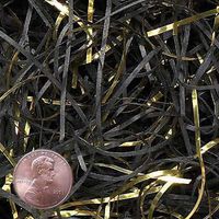 Black & Metallic Gold VERYFINE Fine Cut Gift Basket Shred Paper Filler Bedding (12 Oz Bag)