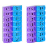 Comicfs Weekly Pill Box - 7 Day Pill Organizer, Weekly AM/PM Pill Box with 14 Compartments, Large Pill Case Twice a Day, Pack of 2 (Twice a Day)