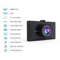 Dash Cam Crosstour 1080P FHD Mini in Car Dashboard Camera with Park Mode, G Sensor, F1.8 Super Big Aperture, 3 Inch LCD, 170°Wide Angle, WDR, Motion Detection, Loop Recording