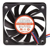 FAN,12VDC,15.5 CFM,60X60X10,BALL BEARINGS,3-9 INCH LEADS(SPD SNR)UL/CE/TUV