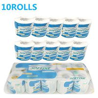 Ultra Soft Toilet Paper,10 Rolls Toilet Paper 3 Layers White Tissue,Skin-Friendly Highly Absorbent Roll Paper