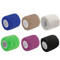 ESUPPORT 2 Inches X 5 Yards Skin White Black Purple Green Blue Self Adherent Cohesive Wrap Bandages Adhesive Wounds Strong Elastic First Aid Tape for Sport Wrist Ankle 6 Count