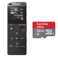 Sony ICD-UX560 Stereo Digital Voice Recorder w/Built-in USB w/ 32GB Card