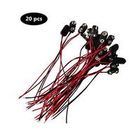 WangZhiFeng 20pcs 9V Battery snap Connector, 9 Volt Battery Button Clip Connector, with Buckle end Wire Lead Plastic housing (no DC Plug). (I-Type 20pcs)