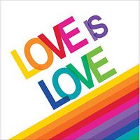 Rainbow 'Love Is Love' Lunch Napkin (Qty 16)
