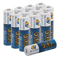 QBLPOWER Ni-Cd AA 600mAh 1.2V Rechargeable Solar Batteries for Outside Garden Solar Lights Solar Lamp(12 PCS)