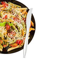 Silver Plastic Knife, Disposable Plastic Knives - Heavy Duty Premium Plastic - 7.8" - Silver - 250ct Box - Restaurantware