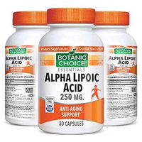 Botanic Choice Alpha Lipoic Acid - Adult Daily Supplement - Delivers Potent Antioxidant Protects Cell from Free Radical Damage Promotes Heart Health Supports Other Bodily Systems for Overall Wellness