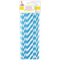 Multicraft Imports Party Craft Paper Straws (24 Pack), Blue Swirl