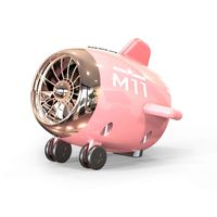 TWS M11 Bluetooth V5.0 Speakers, Dosmix Airplane Retro Speakers, Dual Audio Interconnection,Hands-Free Calls,5 Hours Playtime,Micro SD Support for Kitchen Bedrooms Desk Shelf Party Outdoor (Pink)