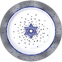 Amscan 430714 Passover Premium Plastic Round Plates, 7 1/2 Party Supplies, Multi