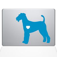 The Decal Guru I Love My Airedale Terrier Decal Vinyl Sticker, 12" MacBook, Light Blue (1471-MAC-12M-LB)