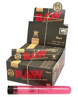 RAW Black Natural Unrefined King Size Slim Rolling Papers (50 Packs/Full Box) with Rolling Paper Depot XL Doob Tube