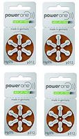 Hearing Aid Battery Powerone Size 312 60 Batteries No Mercury, 4 Pack