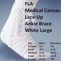 FLA Medical Canvas Lace-Up Ankle Brace White Large