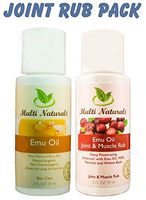 Joint Rub Pack - Excellent combination of Pure Emu Oil and Joint & Muscle Rub from Multi Naturals - Non-greasy. Non-comedogenic, Made from Natural Ingredients - Soothes Muscular Aches, Stiffness, Sprains, Inflammation etc