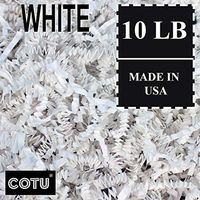 10 LB White Crinkle Shred Gift Basket Shred Crinkle Paper Filler Bedding by COTU (160 oz)