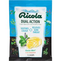 Ricola Dual Action Cough Suppressant Drops, Glacier mint, 19 Drops