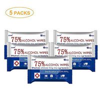 Alcohol Detergent Wipes (5 Packs,50Wipes),Large Wet Wipes,75% Soft Alcohol Wipes for All-Purpose Cleaning
