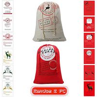 Christmas Bag Santa Sack Canvas Bag For Gifts Santa Sack Special Delivery Extra Large Size 27.5"x19.5" (2 Random)