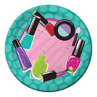 Club Pack of 96 Sparkle Spa Party Paper Lunch Plates 7"