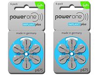 Power One Cochlear Implant Batteries, 2 Pack (60 Batteries)