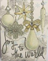 Punch Studio 75-Sheet Glitter and Faux Gem Mini Notepad, Joy to The World with Ornaments