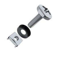 Cage Nuts and Rack Screw Kit M6 x 16mm Zinc Plated (50-Pack)